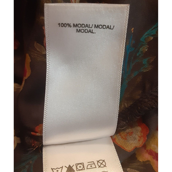 Lucky Brand Size SP Gray Floral Long Sleeve Button Front Blouse - Picture 7 of 8